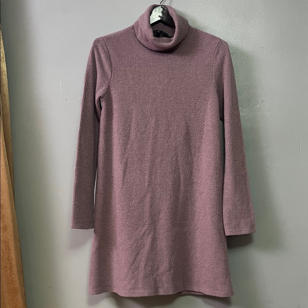 Lulu's Mauve Turtleneck Mini Dress